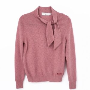 NWOT Coach Horse And Carriage Tie Neck Wool Cashmere Sweater - Pink - XS ($380)